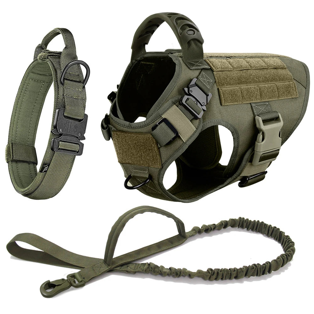 Yappy Hour Depot™ Tactical No-Pull Dog Harness – Heavy-Duty with Metal Buckles & Reflective Strips - Yappy Hour Depot