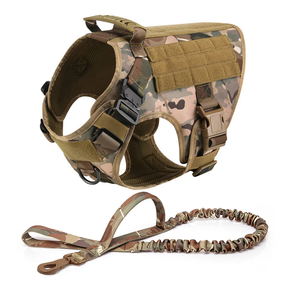 Yappy Hour Depot™ Tactical No-Pull Dog Harness – Heavy-Duty with Metal Buckles & Reflective Strips - Yappy Hour Depot