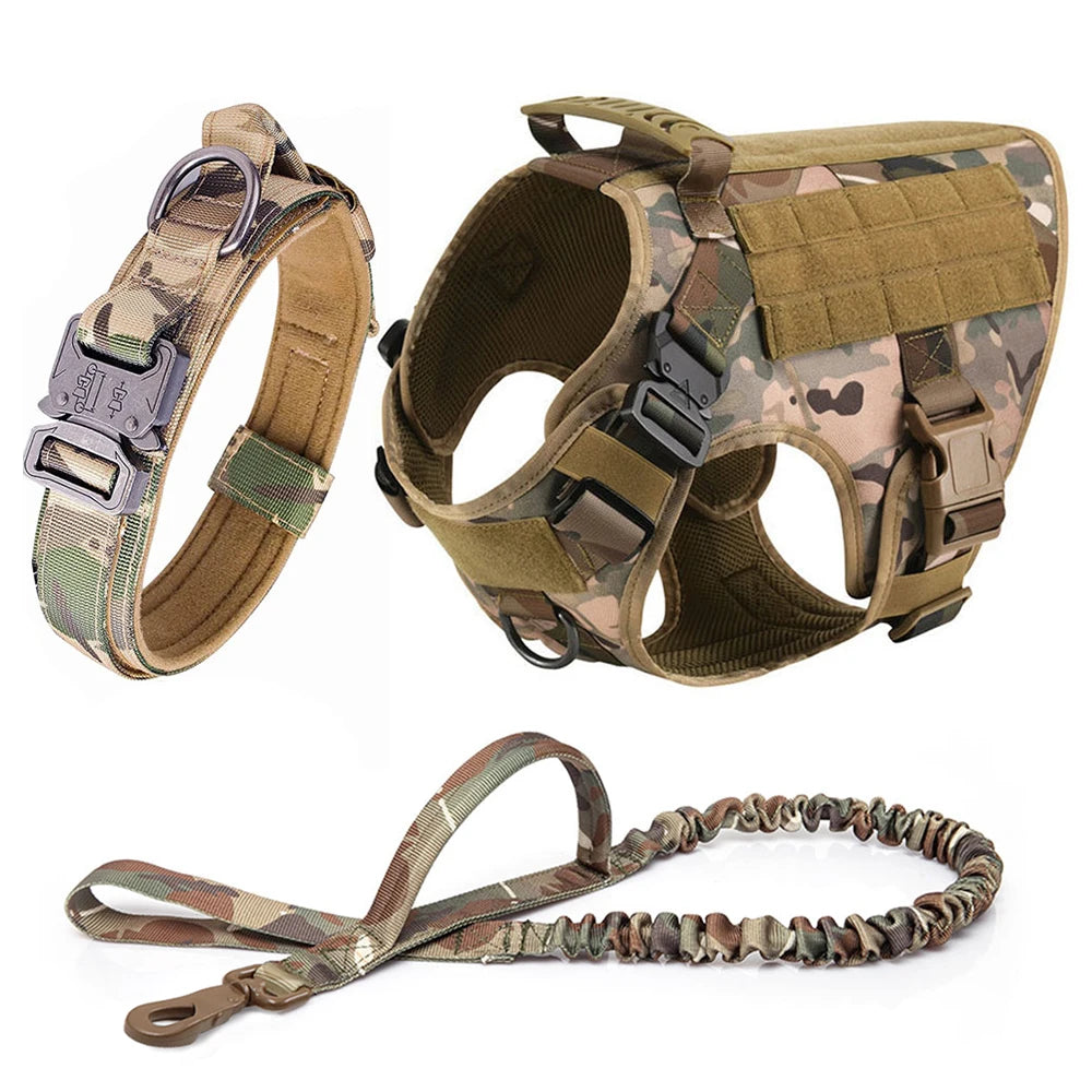 Yappy Hour Depot™ Tactical No-Pull Dog Harness – Heavy-Duty with Metal Buckles & Reflective Strips - Yappy Hour Depot