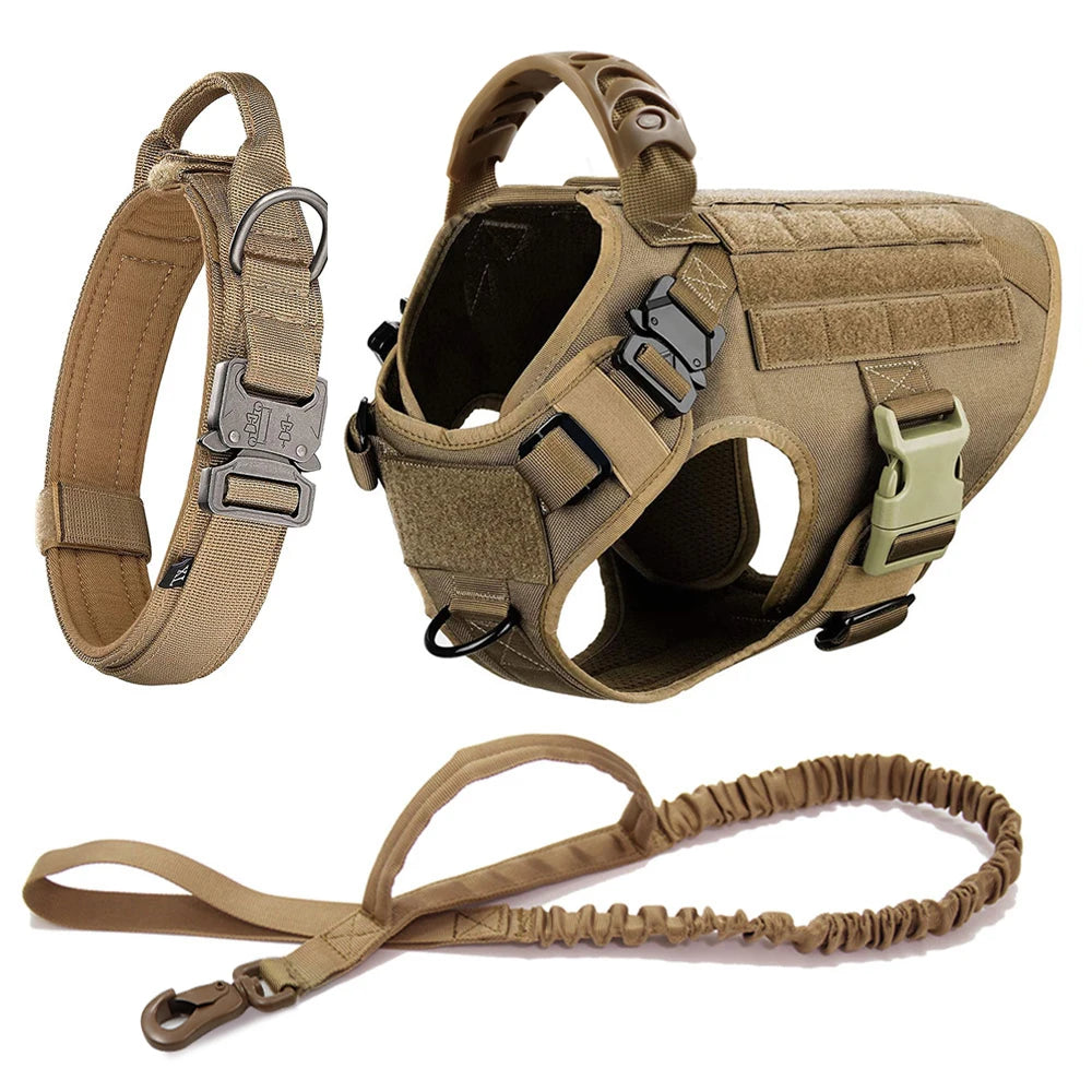 Yappy Hour Depot™ Tactical No-Pull Dog Harness – Heavy-Duty with Metal Buckles & Reflective Strips - Yappy Hour Depot