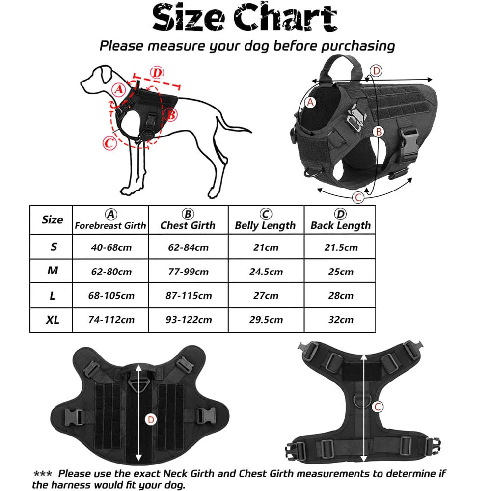 Yappy Hour Depot™ Tactical No-Pull Dog Harness – Heavy-Duty with Metal Buckles & Reflective Strips - Yappy Hour Depot