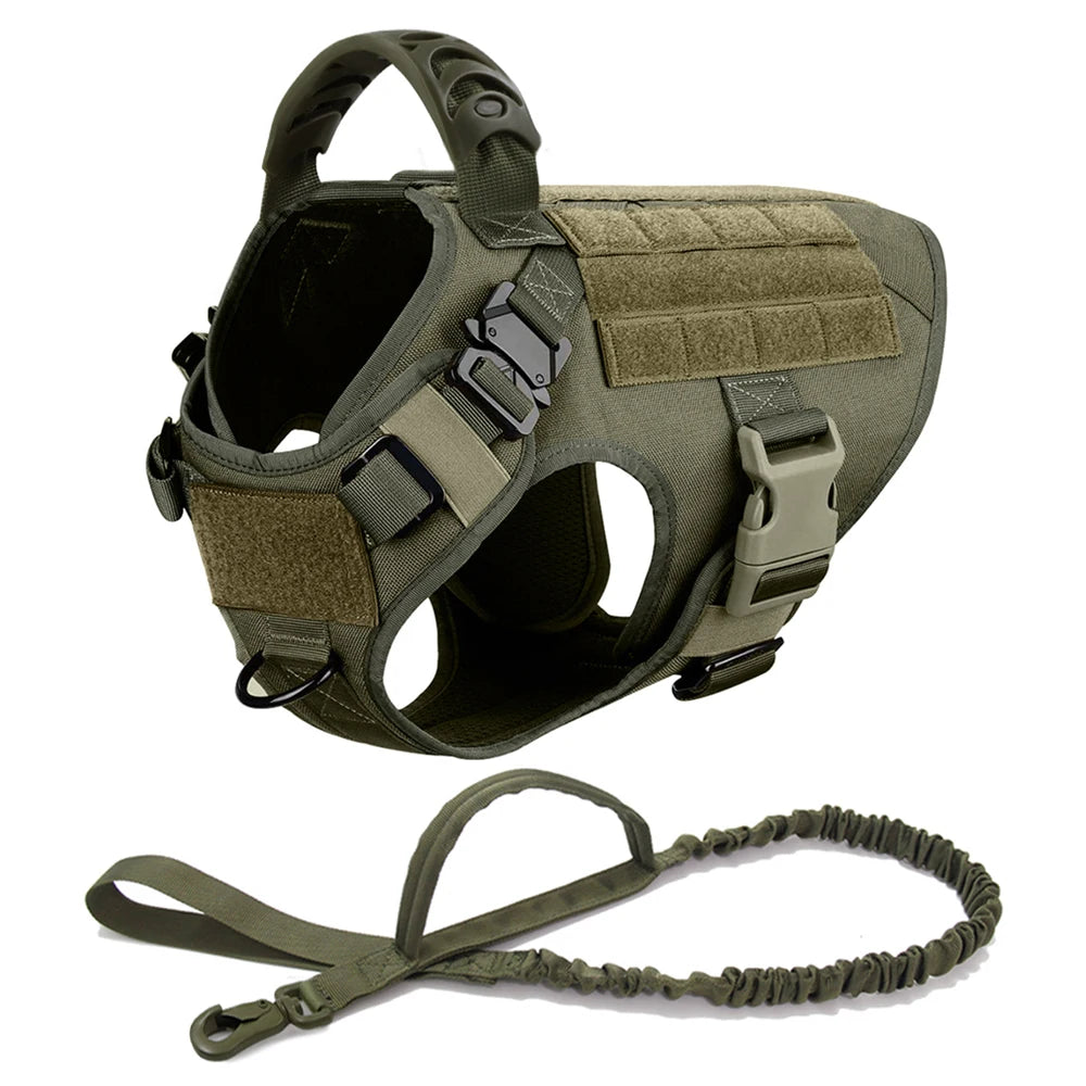 Yappy Hour Depot™ Tactical No-Pull Dog Harness – Heavy-Duty with Metal Buckles & Reflective Strips - Yappy Hour Depot