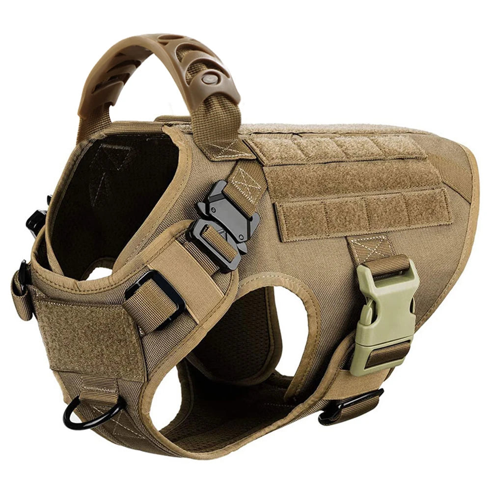 Yappy Hour Depot™ Tactical No-Pull Dog Harness – Heavy-Duty with Metal Buckles & Reflective Strips - Yappy Hour Depot