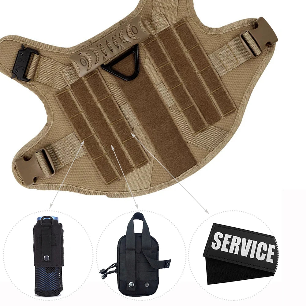 Yappy Hour Depot™ Tactical No-Pull Dog Harness – Heavy-Duty with Metal Buckles & Reflective Strips - Yappy Hour Depot