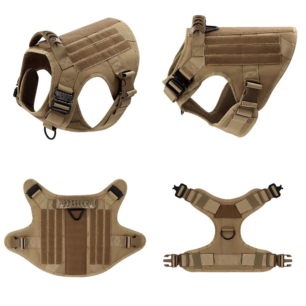 Yappy Hour Depot™ Tactical No-Pull Dog Harness – Heavy-Duty with Metal Buckles & Reflective Strips - Yappy Hour Depot