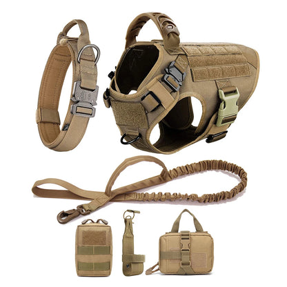 Yappy Hour Depot™ Tactical No-Pull Dog Harness – Heavy-Duty with Metal Buckles & Reflective Strips - Yappy Hour Depot