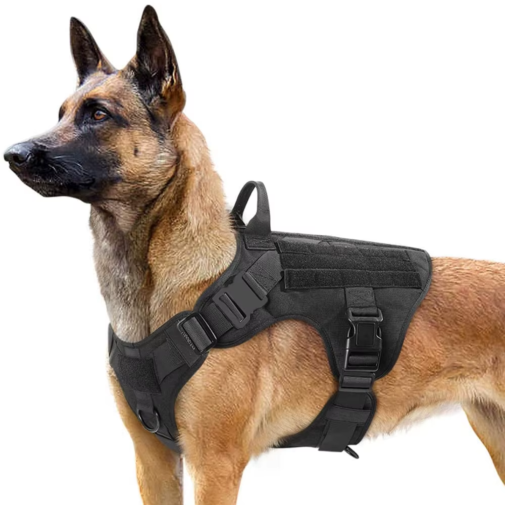 Yappy Hour Depot™ Tactical No-Pull Dog Harness – Heavy-Duty with Metal Buckles & Reflective Strips